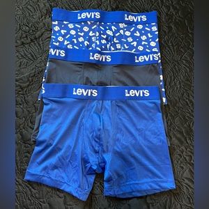 Mens Levi’s set of 3 Microfiber Boxer Briefs small all blue tones